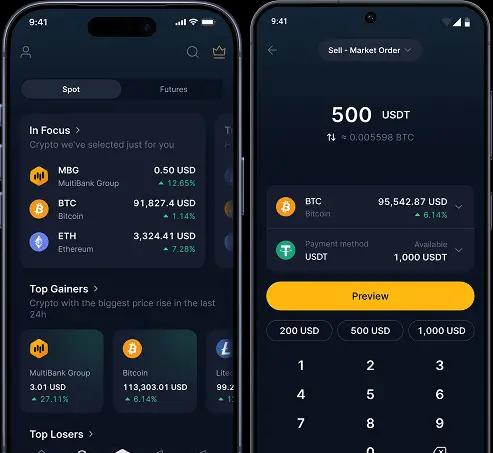 mb.io app running on iOS and Android devices